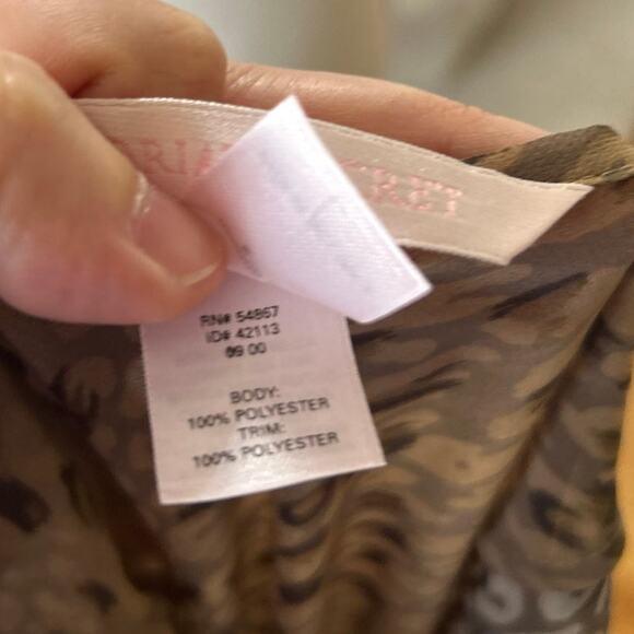 Victoria Secret Brown Tan Leopard Print Lace Trim Slip Nightie Lingerie - Picture 5 of 7